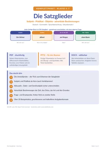 Cover: Satzglieder bestimmen