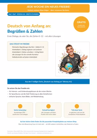 Cover: DaZ A1: Begrüßen & Zahlen 0-12