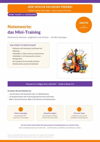 Cover: Notenwerte üben: das Mini-Training Musik