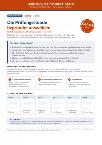Cover: Prüfungsstunde auswählen