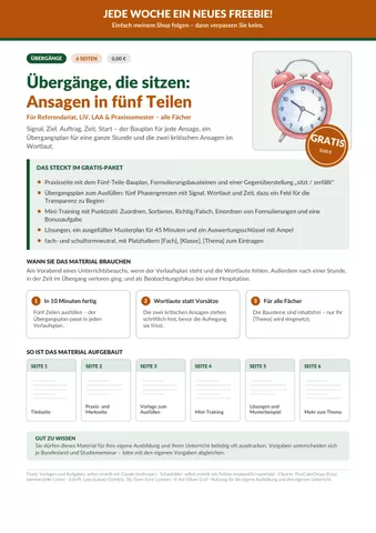 Cover: Übergänge im Unterricht