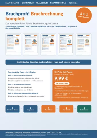 Cover: Bruchrechnung Klasse 6