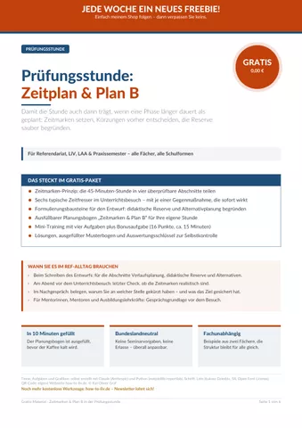 Cover: Prüfungsstunde