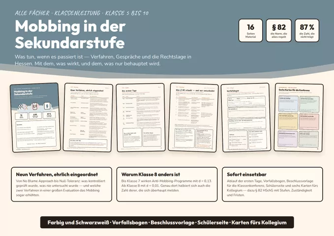Cover: Mobbing in der Sekundarstufe