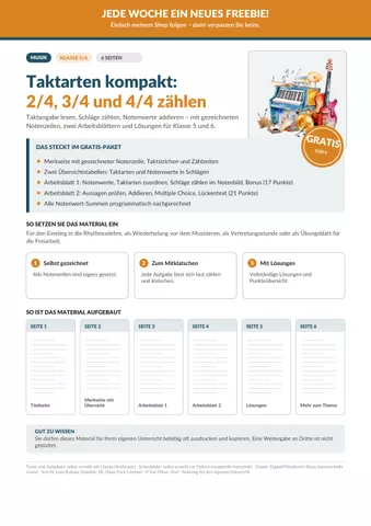 Cover: Taktarten 2/4, 3/4, 4/4