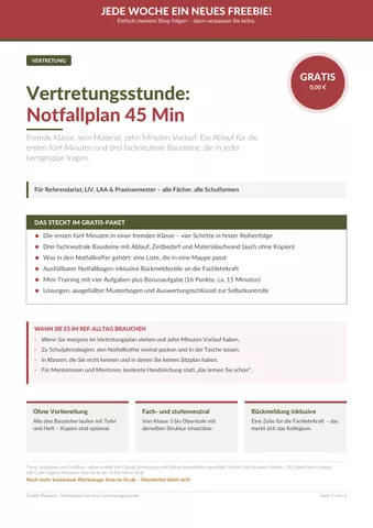 Cover: Vertretungsstunde