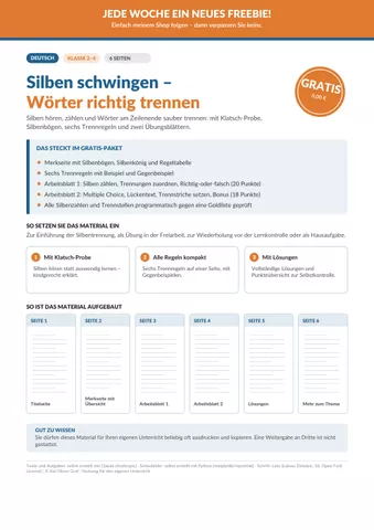 Cover: Silben schwingen und Wörter trennen