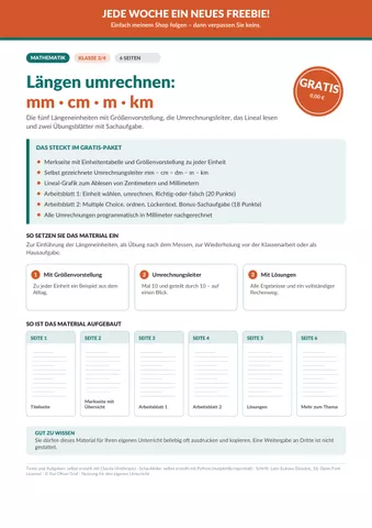 Cover: Längen umrechnen: mm, cm, m und km