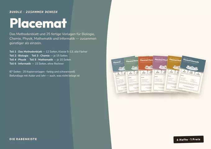 Cover: Placemat – Bundle: Methodenblatt und 25 Vorlagen