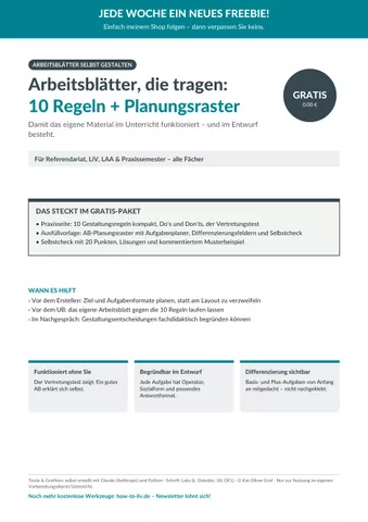 Cover: Arbeitsblätter gestalten