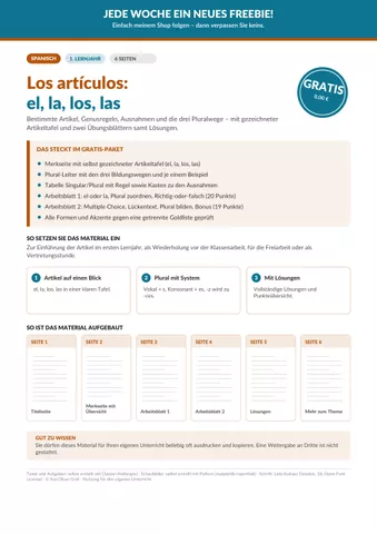 Cover: Los artículos y el plural