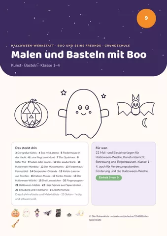 Cover: Halloween Basteln und Ausmalbilder